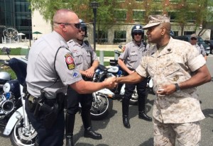 Military Partners with Police on Motorcycle Safety