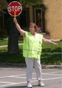 Guards will be using Stop Paddles, as shown here