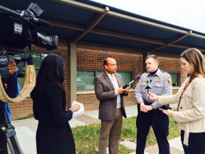 Lt Chuck Riddle, Tysons Urban Team, discussed holiday safety with media.