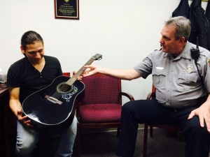A Lee High School student, with a talent for music, received "Elvis" today