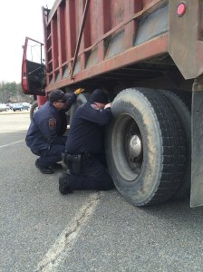 Officers Conduct Truck Inspections in Annandale