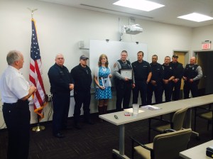 Fire Chief recognizes the life-saving team.
