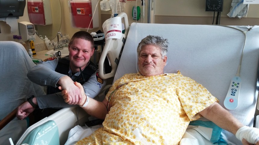 Reston Officer Keysor is reunited with patient Jim Cassell.