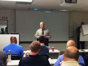 Chief Roessler addresses the importance of the CIT Team training to class participants.