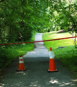 trail is temporarily blocked