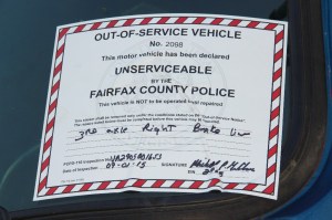 Out of service sticker