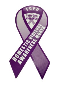 These magnets will be seen on FCPD cruisers during October; Domestic Violence Awareness Month.