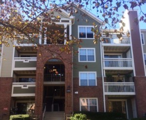 Apartment building where incident took place.