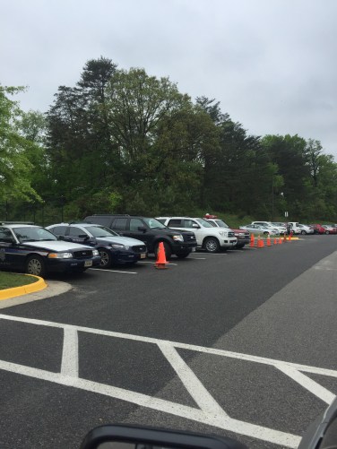 042617 Police Vehicles Parked outside Holmes Run Park