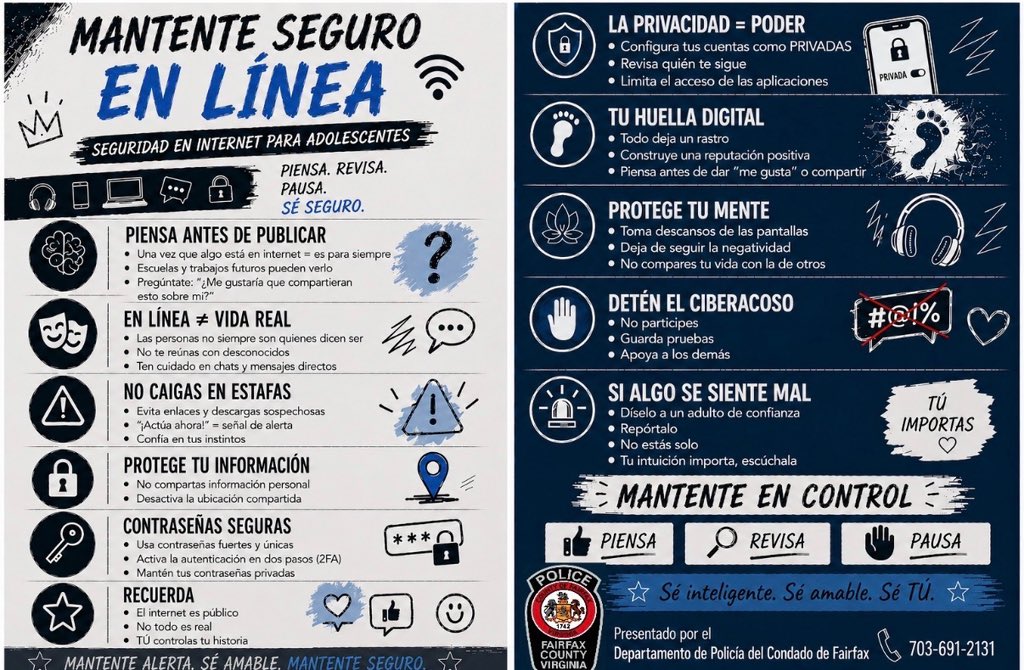 Naveguen con inteligencia. Publiquen con inteligencia. Manténganse seguros en línea.